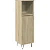 Image de vidaXL - Badkamerkast - 30x30x100 - cm - bewerkt - hout - sonoma - eikenkleurig