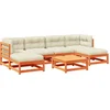 Image de vidaXL - 7-delige - Loungeset - met - kussens - massief - grenenhout - wasbruin