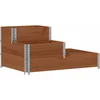Image de vidaXL - Verhoogde - plantenbak - 3-laags - 120x80 - cm - massief - grenenhout - bruin