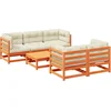 Image de vidaXL - 6-delige - Loungeset - met - kussens - massief - grenenhout - wasbruin