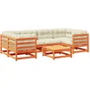 Image de vidaXL - 7-delige - Loungeset - met - kussens - massief - grenenhout - wasbruin