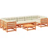 Image de vidaXL - 8-delige - Loungeset - met - kussens - massief - grenenhout - wasbruin