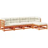 Image de vidaXL - 5-delige - Loungeset - met - kussens - massief - grenenhout - wasbruin