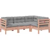 Image de vidaXL - 4-delige - Loungeset - met - kussens - massief - douglas - vurenhout