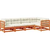 Image de vidaXL - 5-delige - Loungeset - met - kussens - massief - grenenhout - wasbruin