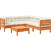Image de vidaXL - 6-delige - Loungeset - met - kussens - massief - grenenhout - wasbruin