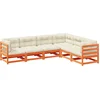 Image de vidaXL - 6-delige - Loungeset - met - kussens - massief - grenenhout - wasbruin