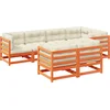 Image de vidaXL - 7-delige - Loungeset - met - kussens - massief - grenenhout - wasbruin
