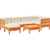 Image de vidaXL - 7-delige - Loungeset - met - kussens - massief - grenenhout - wasbruin