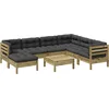 Image de vidaXL - 8-delige - Loungeset - met - kussens - geïmpregneerd - grenenhout
