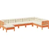 Image de vidaXL - 8-delige - Loungeset - met - kussens - massief - grenenhout - wasbruin