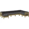 Image de vidaXL - 8-delige - Loungeset - met - kussens - geïmpregneerd - grenenhout