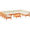 Image de vidaXL - 10-delige - Loungeset - met - kussens - massief - grenenhout - wasbruin