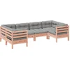 Image de vidaXL - 6-delige - Loungeset - met - kussens - massief - douglas - vurenhout