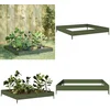 Image de vidaXL - Plantenbak - verhoogd - 100x100x18,5 - cm - staal - olijfgroen