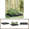 Image de vidaXL - Plantenbak - verhoogd - 100x100x26 - cm - staal - zwart