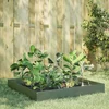 Image de vidaXL - Plantenbak - verhoogd - 100x100x26 - cm - staal - olijfgroen