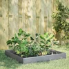 Image de vidaXL - Plantenbak - verhoogd - 100x100x26 - cm - gegalvaniseerd - staal