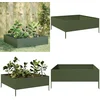 Image de vidaXL - Plantenbak - verhoogd - 100x100x41 - cm - staal - olijfgroen