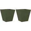 Image de vidaXL - Plantenbakken - 2 - st - 30x30x30 - cm - staal - olijfgroen