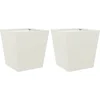 Image de vidaXL - Plantenbakken - 2 - st - 40x40x40 - cm - staal - wit