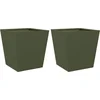 Image de vidaXL - Plantenbakken - 2 - st - 40x40x40 - cm - staal - olijfgroen