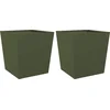 Image de vidaXL - Plantenbakken - 2 - st - 50x50x50 - cm - staal - olijfgroen