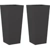 Image de vidaXL - Plantenbakken - 2 - st - 35x35x75 - cm - staal - zwart