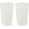 Image de vidaXL - Plantenbakken - 2 - st - 35x35x75 - cm - staal - wit