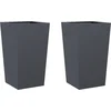 Image de vidaXL - Plantenbakken - 2 - st - 45x45x75 - cm - staal - antracietkleurig