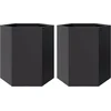 Image de vidaXL - Plantenbakken - 2 - st - zeshoek - 46x40x45 - cm - staal - zwart