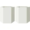 Image de vidaXL - Plantenbakken - 2 - st - zeshoek - 46x40x45 - cm - staal - wit