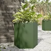 Image de vidaXL - Plantenbak - zeshoek - 46x40x45 - cm - staal - olijfgroen