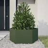 Image de vidaXL - Plantenbak - zeshoek - 104x90x45 - cm - staal - olijfgroen