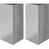 Image de vidaXL - Plantenbakken - 2 - st - driehoek - 50x43x75 - cm - gegalvaniseerd - staal