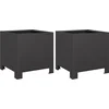 Image de vidaXL - Plantenbakken - 2 - st - 30x30x30 - cm - staal - zwart