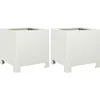 Image de vidaXL - Plantenbakken - 2 - st - 30x30x30 - cm - staal - wit