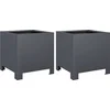 Image de vidaXL - Plantenbakken - 2 - st - 30x30x30 - cm - staal - antracietkleurig