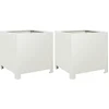 Image de vidaXL - Plantenbakken - 2 - st - 40x40x40 - cm - staal - wit