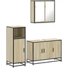 Image de vidaXL - 3-delige - Badkamermeubelset - bewerkt - hout - sonoma - eikenkleurig
