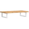 Image de vidaXL - Badkamer - wandschap - staal - en - massief - eikenhout