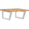 Image de vidaXL - Badkamer - wandschap - staal - en - massief - eikenhout