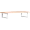 Image de vidaXL - Badkamer - wandschap - staal - en - massief - eikenhout