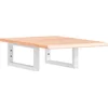 Image de vidaXL - Badkamer - wandschap - staal - en - massief - eikenhout