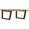 Image de vidaXL - Badkamer - wandschap - staal - en - massief - acaciahout