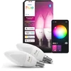 Image de Philips Hue LED kaarslamp - E14 fitting - bevat 2 lampen - aanpasbaar wit en gekleurd licht - slimme verlichting