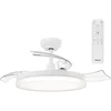 Image de Philips Solr Plafondventilator met LED-lamp - 3 Intrekbare bladen - Diameter: 106cm - Drie tinten wit licht (2700K / 4000K / 5500K) - Dimbaar tot 10% - Afstandsbediening - Wit - 4500 Lumen