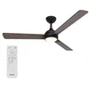 Image de Philips Civx Plafondventilator met LED-lamp - 3 Bladen - Diameter: 132cm - Drie tinten wit licht (3000K / 4300K / 6500K) - Dimbaar tot 10% - Afstandsbediening - Zwart of Donker hout - 2500 Lumen