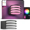 Image de Philips Hue Lucca wandlamp - Tuinverlichting - Antraciet grijs - IP44 Weer- en Windbestendig - Wit en gekleurd licht -Slimme verlichting - 1100 lumen - Compatibel met Matter