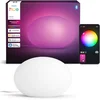 Image de Philips Hue Flourish tafellamp - Witte Glazen kap - Instelbaar wit en gekleurd licht - Slimme LED lamp inbegrepen - 1100 lumen - Bediening via onze app of met je stem - Compatibel met Matter